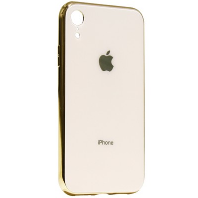 Чехол-накладка для iPhone XR (6.1") стеклянный имитация задней крышки Золотой - фото 21552