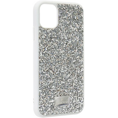 Чехол-накладка силиконовая со стразами SWAROVSKI Crystalline для iPhone 11 (6.1") Светло-серый - фото 22106