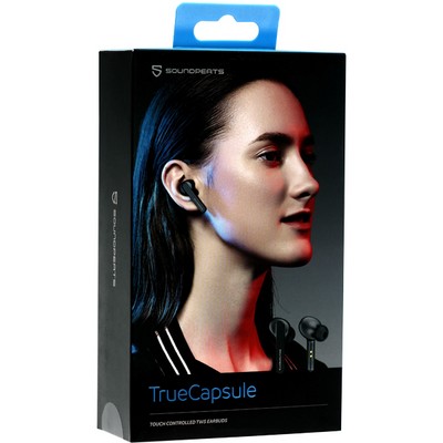 Bluetooth-гарнитура SoundPeats True Capsule D-191002 BT 5.0 стерео с зарядным устройством 650 mAh Черный - фото 55317