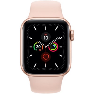 Apple Watch Series 5 GPS 40mm Gold Aluminum Case with Pink Sand Sport Band (MWV72RU) - фото 22229