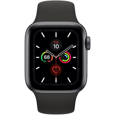 Apple Watch Series 5 GPS 40mm Space Gray Aluminum Case with Black Sport Band (MVW82) - фото 22412