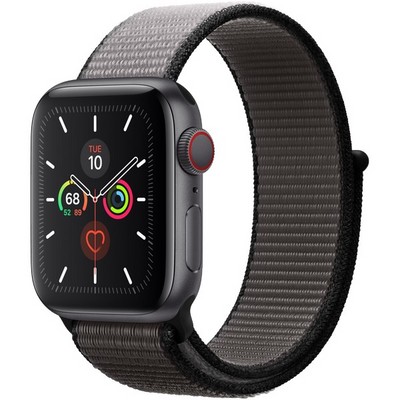 Apple Watch Series 5 Cellular 40mm Space Gray Aluminum Case with Anchor Gray Sport Loop - фото 22836