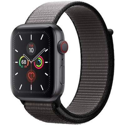 Apple Watch Series 5 Cellular 44mm Space Gray Aluminum Case with Anchor Gray Sport Loop - фото 22849