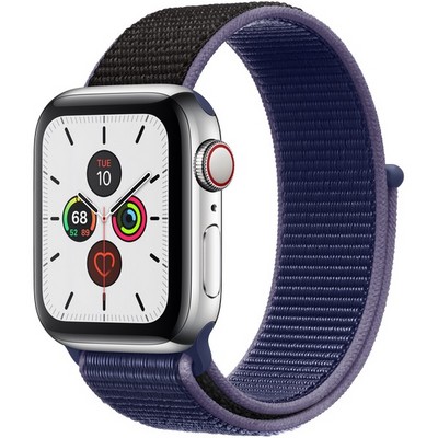 Apple Watch Series 5 Cellular 40mm Stainless Steel Case with Midnight Blue Sport Loop - фото 22907