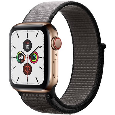 Apple Watch Series 5 Cellular 40mm Gold Stainless Steel Case with Anchor Gray Sport Loop - фото 22927