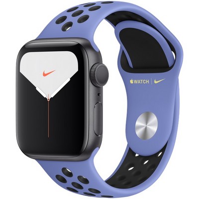 Apple Watch Nike Series 5 GPS 40mm Space Gray Aluminum Case with Royal Pulse/Black Nike Sport Band - фото 23080