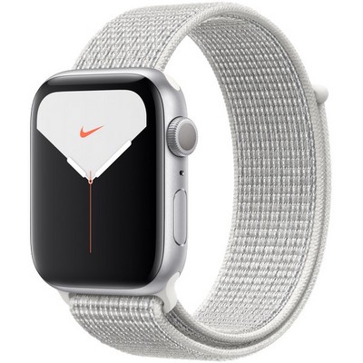 Apple Watch Nike Series 5 GPS 44mm Silver Aluminum Case with Summit White Nike Sport Loop - фото 23128