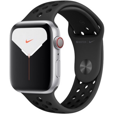 Apple Watch Nike Series 5 Cellular 44mm Silver Aluminum Case with Anthracite/Black Nike Sport Band - фото 23191