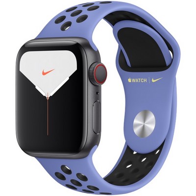 Apple Watch Nike Series 5 Cellular 40mm Space Gray Aluminum Case with Royal Pulse/Black Nike Sport Band - фото 23200