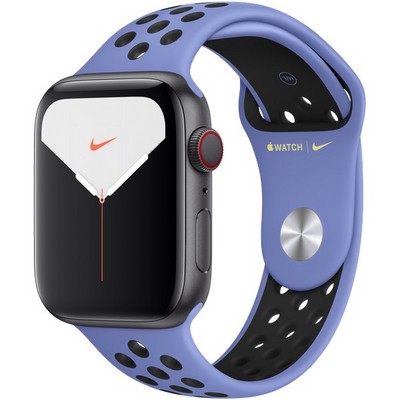 Apple Watch Nike Series 5 Cellular 44mm Space Gray Aluminum Case with Royal Pulse/Black Nike Sport Band - фото 23215