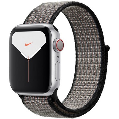 Apple Watch Nike Series 5 Cellular 40mm Silver Aluminum Case with Royal Pulse/Lava Glow Nike Sport Loop - фото 23230