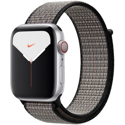 Apple Watch Nike Series 5 Cellular 44mm Silver Aluminum Case with Royal Pulse/Lava Glow Nike Sport Loop - фото 23245