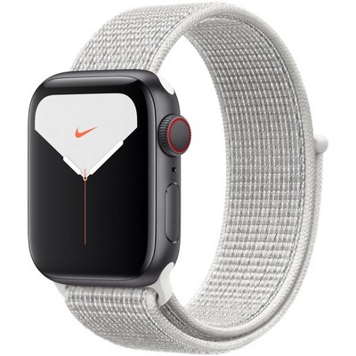 Apple Watch Nike Series 5 Cellular 40mm Space Gray Aluminum Case with Summit White Nike Sport Loop - фото 23263