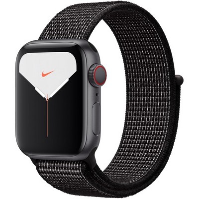 Apple Watch Nike Series 5 Cellular 40mm Space Gray Aluminum Case with Black Nike Sport Loop - фото 23266