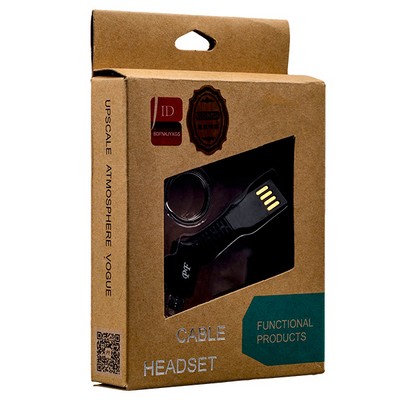 Дата-кабель USB microUSB брелок черный - фото 55798