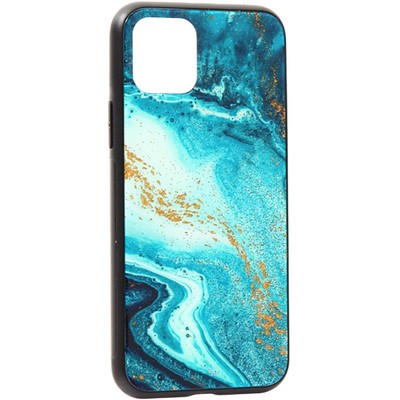 Чехол-накладка закаленное стекло Deppa Glass Case D-87253 для iPhone 11 Pro (5.8") 2.0мм Голубой Агат - фото 24200