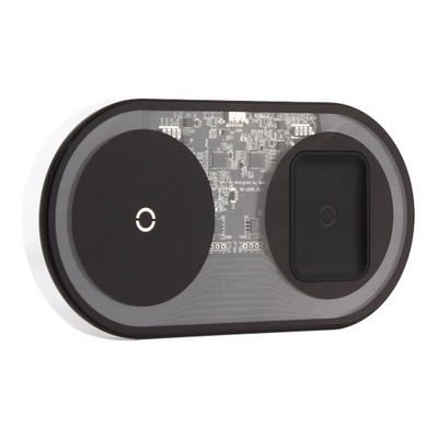 Беспроводное зарядное устройство Baseus Simple 2in1 (Phone+Phone/ Phone+Pods) Wireless Charger 18W (WXJK-A01) Прозрачный - фото 24383