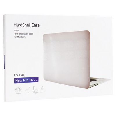 Защитный чехол-накладка HardShell Case для Apple MacBook New Pro 16" Touch Bar (2019г.) A2141 матовая прозрачная - фото 26865
