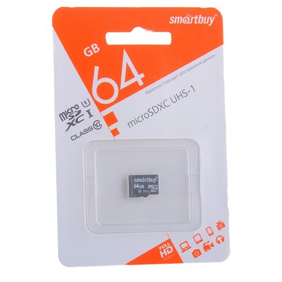 Карта памяти SmartBuy micro SDHC Card 64Gb Class10 - фото 26888