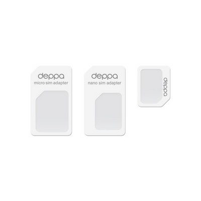Адаптер Nano & Micro Sim card & игла Deppa D-74000 Белый - фото 27160