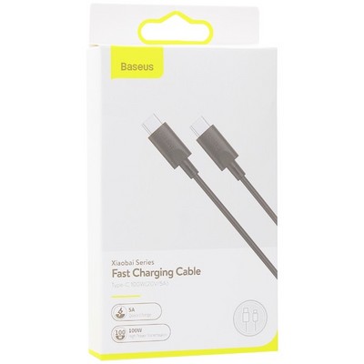 Дата-кабель Baseus Xiaobai Series Fast Charging cable Type-C to Type-C 100W (20V-5A ) (CATSW-D01) 1.5 м Черный - фото 27834