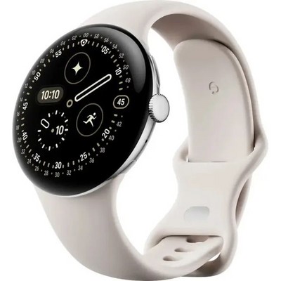 Pixel Watch 4 45mm Wi-Fi Polished Silver/Porcelain - фото 94636