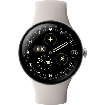Pixel Watch 4 45mm Wi-Fi Polished Silver/Porcelain - фото 94655