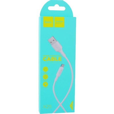 Дата-кабель USB Hoco X25 Soarer charging data cable MicroUSB (1.0 м) White - фото 37134