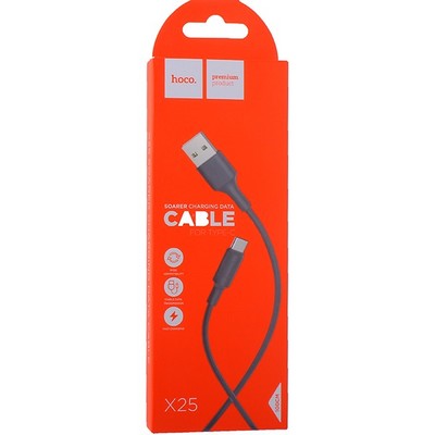 Дата-кабель USB Hoco X25 Soarer charging data cable Type-C (1.0 м) Black - фото 37135