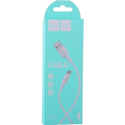 Дата-кабель USB Hoco X25 Soarer charging data cable Type-C (1.0 м) White - фото 37136