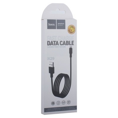 Дата-кабель USB Hoco X29 Superior style charging data cable Lightning (1.0 м) Black Черный - фото 37161