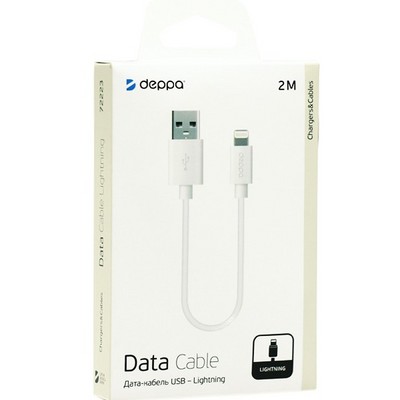 Дата-кабель USB Deppa D-72223 8-pin Lightning 2м Белый - фото 37218