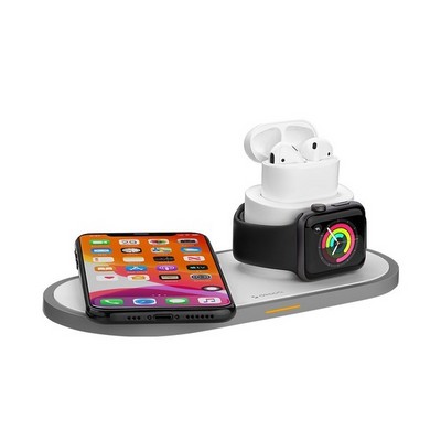 Беспроводное зарядное устройство Deppa 3в1 (D-24006) для Apple iPhone/ Watch (1-5ser)/ Air Pods 15W Белый - фото 28445