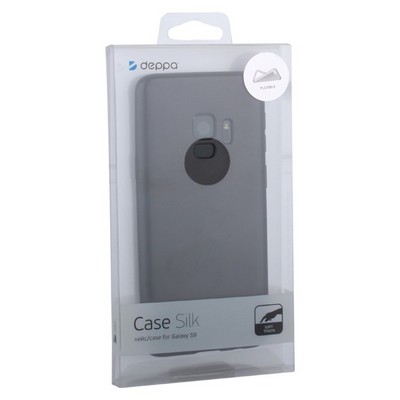 Чехол-накладка Deppa Case Silk TPU Soft touch D-89008 для Samsung GALAXY S9 SM-G960F 1мм Темно-серый металик - фото 28558