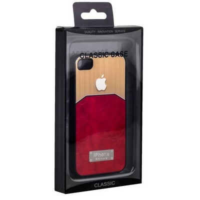 Чехол-накладка с яблоком для iPhone 4S/ 4 красная - фото 28659