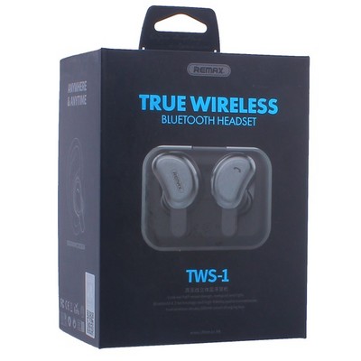 Bluetooth-гарнитура Remax TWS-1 True Wireless Headphones стерео с зарядным устройством Черный - фото 28788