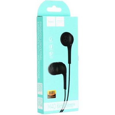 Наушники Hoco M40 Prosody universal earphones with mic (1.2 м) с микрофоном Black Черные - фото 29053