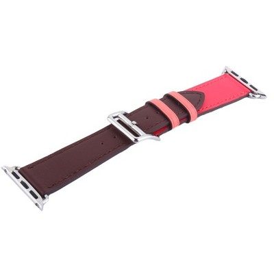 Ремешок кожаный COTECi W36 Fashoin Leather (WH5260-40-BRR) для Apple Watch 40мм/ 38мм (short) Коричневый-Розовый - фото 29179