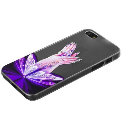 Чехол-накладка Creative для iPhone SE/ 5S/ 5 пластик со стразами тип 14 - фото 29659