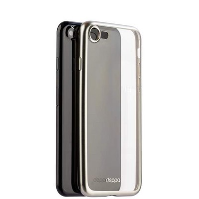 Чехол-накладка силикон Deppa Gel Plus Case D-85282 для iPhone SE (2020г.)/ 8/ 7 (4.7) 0.9мм Серебристый матовый борт - фото 30045