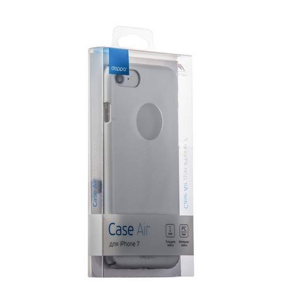 Чехол-накладка пластик Soft touch Deppa Air Case D-83268 для iPhone SE (2020г.)/ 8/ 7 (4.7) 1мм Серебристый - фото 30073