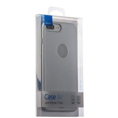 Чехол-накладка пластик Soft touch Deppa Air Case D-83273 для iPhone 8 Plus/ 7 Plus (5.5) 1мм Серебристый - фото 30078