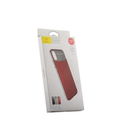 Накладка Baseus WIAPIPHX-QF09 силиконовая Slim Lotus Case для iPhone XS/ X (5.8") Матовая с пластиковой красной вставкой - фото 30464