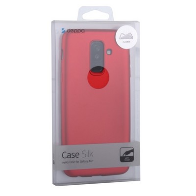 Чехол-накладка Deppa Case Silk TPU Soft touch D-89017 для Samsung GALAXY A6 Plus SM-A605F (2018 г.) 1мм Красный металик - фото 30820