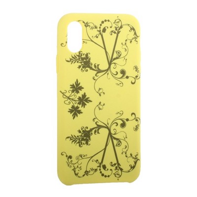 Чехол-накладка силиконовый Silicone Cover для iPhone XS/ X (5.8") Узор Желтый - фото 30852