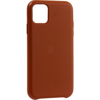 Чехол-накладка кожаная Leather Case для iPhone 11 (6.1") Saddle Brown Светло-коричневый - фото 31312