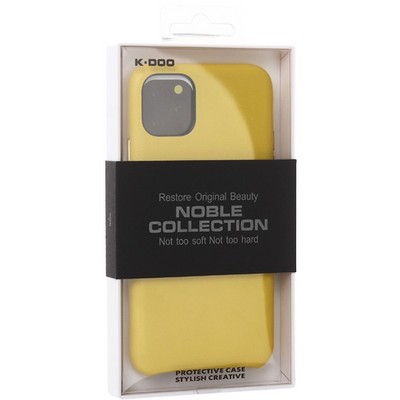 Чехол-накладка кожаная KZDOO Noble Collection (PC+PU) для Iphone 11 (6.1") Желтая - фото 32438