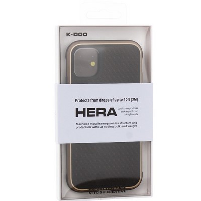 Чехол-накладка противоударная KZDOO Hera (Metal+TPU+PC) для Iphone 11 (6.1") Золотисто-черный - фото 31685