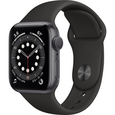 Apple Watch Series 6 GPS 40mm Space Gray Aluminum Case with Black Sport Band (серый космос/черный) - фото 38511