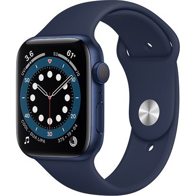 Apple Watch Series 6 GPS 44mm Blue Aluminum Case with Deep Navy Sport Band (синий/темный ультрамарин) (M00J3RU) - фото 31955